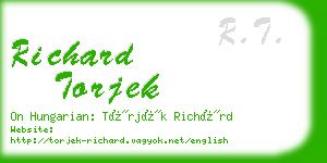 richard torjek business card