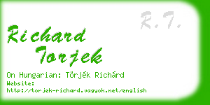 richard torjek business card